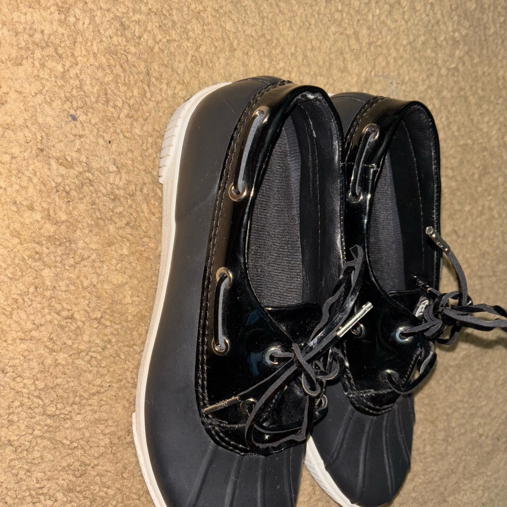 Michael Kors Black and White Winter Rain Boots